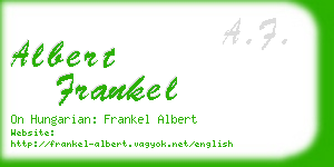 albert frankel business card